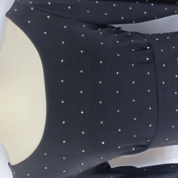 Express Dress With Rhinestones Black Womens Size M, 17" PTP, 32"L - Picture 2 of 9